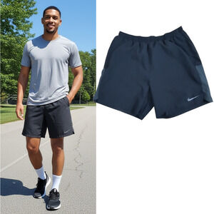 Nike Dri-Fit Athletic Shorts Men's Sz XL Black Elastic Drawstring Waist Mid Rise